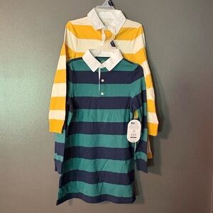 Wonder Nation Striped 2 Polo Shirts in Yellow and Green size 4-5